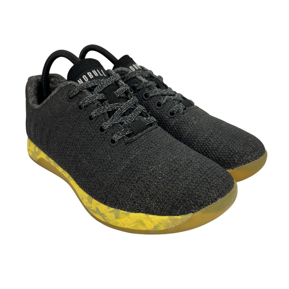 NOBULL Trainer Shoes Mens Size 7 Womens 9.5 Black Cross Training Sneakers Gym